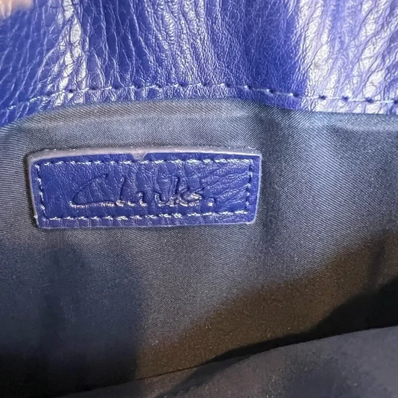 CLARKS ROYAL BLUE LEATHER WOVEN CROSSBODY - Picture 11 of 12